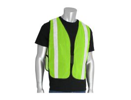 Non-ANSI Mesh Safety Vest, 1 3/8in. White Gloss Tape H&L Closure, OSFM
