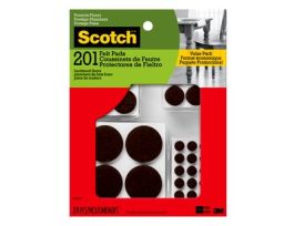 Scotch™ Felt Pads SP858-NA, Round, Brown Assorted 201/pk