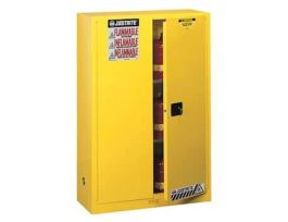 Flammable Storage Safety Cabinet, 60 gallons, sure-grip handle