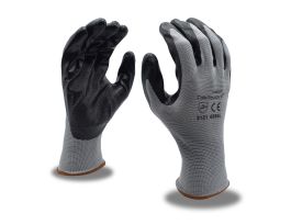 COR-TOUCH® II 13-GAUGE, GRAY POLYESTER SHELL, BLACK FLAT NITRILE PALM COATING