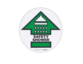 Floor Safety Shower Sign, 17" Dia x 0.011" D, Polyester