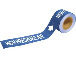 HIGH PRESSURE AIR Pipe Marker, 1" H x 8" W, Roll of 25 Each, Fits Pipes 1.5" Dia. Thru 2" Dia.