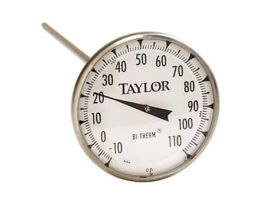 2" Dial Bi-metal Test Thermometer, 8" Stem, -10C/110C, 1% Accy
