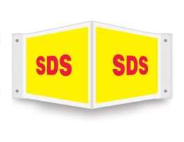Projection Signs, SDS (red on yellow) on 8" x 12" panel, Plastic