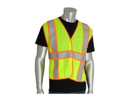 Class 2 Treated Poly, Mesh Vest H&L Closure, 2 Pocket, FR Tape
