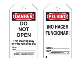 Bilingual Lockout Tags DO NOT OPEN 5.75 x 3 25PK