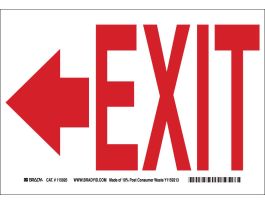 Exit Sign, 7" H x 10" W x 0.006" D, Arrow Direction: Left