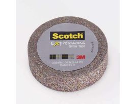 Scotch® Expressions Glitter Tape C514-MUL, .59 in x 196 in (15 mm x 5 m) Multi-Colored Glitter