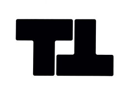 ToughStripe® Floor Marking Tape T-Shaped  Marks -  Polyester, Solid Color, Black, 3" x 8"