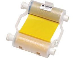 B30 Series R10000 Printer Ribbon, Roll of 200', Printing Yellow onto White, 4.33" W