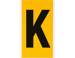 Outdoor Vinyl 6 in Black on Yellow Letters K Card