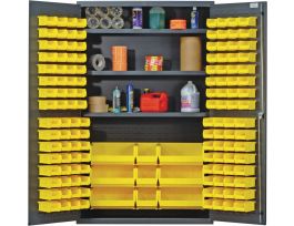 CABINET W/137 YLW BINS STEEL 48X24X78IN