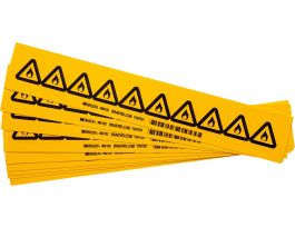 Warning Labels: Vinyl, Black on Yellow, 1 in H x 1" W, Flammable Material Pictogram,