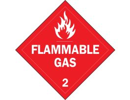 Flammable Gas 2 Sign, 10.75" H x 10.75" W x 0.024" D, Paper