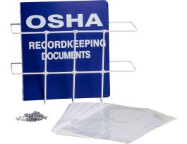 OSHA 300 Binder & Rack, Backboard Color: White on Blue
