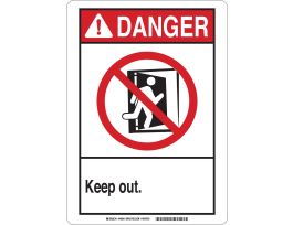 DANGER Keep Out. Sign, 14" H x 10" W x 0.1" D