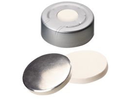 Aluminum Crimp Cap, 20 mm Dia., Pressure Release, White Silicone/Aluminum Foil Septum; 1000/pk
