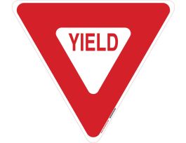 Yield Sign, 30" H x 30" W x 0.090" D, Aluminum