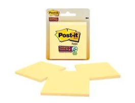 Post-it® Super Sticky Notes 3321-SSCY, 3 in x 3 in Canary Yellow 45 sh 3 pds/pk