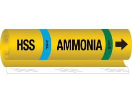 HSS VAP AMMONIA LOW Pipe Marker, 9" H x 8" W, Fits Pipes 1.5" Dia. Thru 2.375" Dia.
