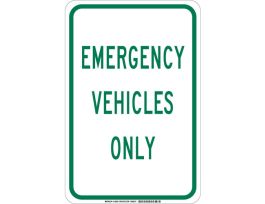 Emergency Vehicles Only Sign, 18" H x 12" W x 0.06" D, Polystyrene