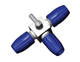 Standard Valve for 1 to 4 mm OD Tubing, 3-way, tee, single key; 1/ea