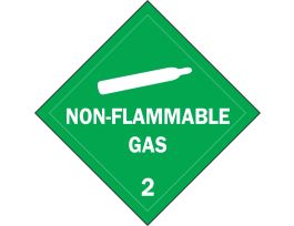 Non-Flammable Gas 2 Sign, 10.75" H x 10.75" W x 0.024" D, Paper