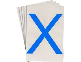 ToughStripe® Floor Marking Polyester 8 in Label Letter X Blue 20/PK