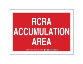 Rcra Accumulation Area Sign, 7" H x 10" W x 0.035" D, Aluminum