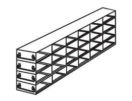 Upright Drawer Freezer Rack for 0.2 mL Tube 96-Well PCR Boxes, 6 x 4 x 2 Array
