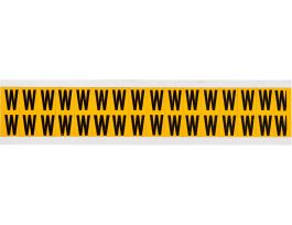 Outdoor Vinyl 0.625 in Black on Yellow Letters W Card of 32 Labels