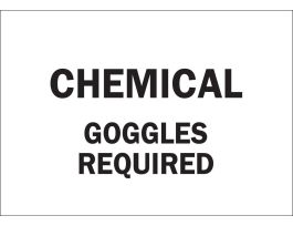 Chemical Goggles Required Sign, 7" H x 10" W x 0.006" D, Polyester