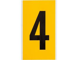 Outdoor Vinyl 6 in Black on Yellow Numbers 4 Card