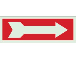 BradyGlo Right Arrow Sign, 2.5" H x 7" W x 0.008" D, Polyester