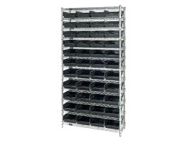 18INX36INX74IN 12 SHELF UNIT 44 BINS