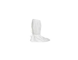 Tyvek® IsoClean® Boot Cover. Serged Seams. PVC Sole. Covered Elastic Opening. Ties at Ankles. 18" High. Sterile, 100/CS, White