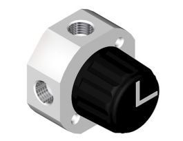 High-Pressure Valve with 1/4"-28 UNF(F), 4-port, 4-way, 90 flow; 1/ea