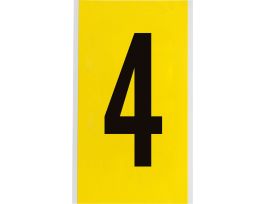 Repositionable Vinyl 6 in Black on Yellow, Numbers 4 Card