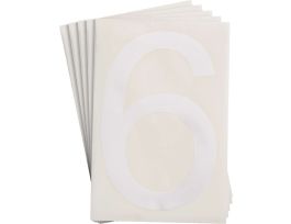 ToughStripe® Floor Marking Polyester 8 in Label Number 6 White 20/PK