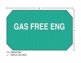 3M™ Diamond Grade™ Damage Control Sign 3MN047DG, "GAS Free ENG", 10 in x 6 in, 10/Package