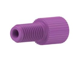 Flangeless Male Nut, Standard Knurl, Purple Acetal, 1/16" OD Tubing, 1/4-28 Flat-Bottom; 1/EA