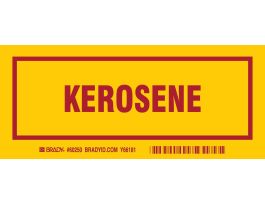 KEROSENE Labels, Red on Yellow