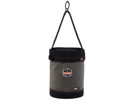 5960T L Gray Canvas Hoist Bucket with D-Rings and Top