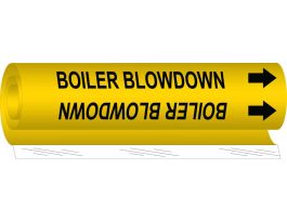 Boiler Blow Down Pipe Marker, 8" H x 5" W, Fits Pipes 0.5" Dia. Thru 1.375" Dia.