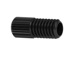 Super Flangeless Nut, Headless, Short, Black PEEK, 1/8" OD Tubing, M6 Flat Bottom; 10/PK
