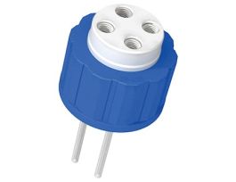 Solvent Bottle Cap, GL38/38-430 (glass), 4 UNF(F) ports without valves, blue; 1/ea