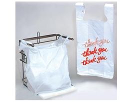 Plastic White Shopping Bag, with "thank you" imprint