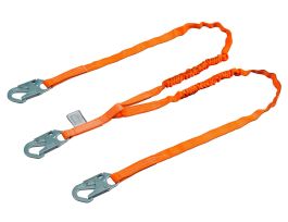 ANSI Z359-2007 Compliant 6' double-legged tubular web shock absorbing lanyard.