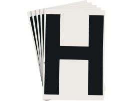 ToughStripe® Floor Marking Polyester 8 in Label Letter H Black 20/PK