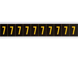 Outdoor Vinyl 2 in Yellow on Black Numbers 7 Card of 10 Labels
